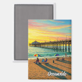 オーシャンサイドピアカリフォルニアトラベル マグネット (正面/裏面)