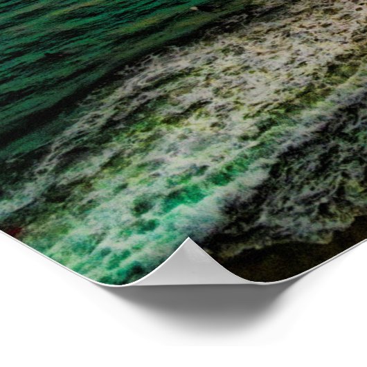 オーシャンサイドピア付近の日没 ポスター (角)