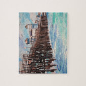 オーシャンサイド桟橋の絵画のパズル ジグソーパズル (縦)