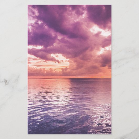 オーシャンサンセットの感動的な名言 便箋 (正面)