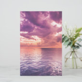 オーシャンサンセットの感動的な名言 便箋 (スタンド正面)