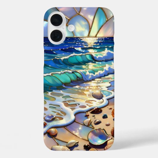 オーシャンサンセットシーシェルiPhoneケース 海岸の芸術 Case-Mate iPhoneケース (裏面)