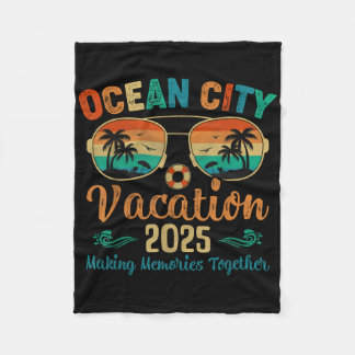 オーシャンシティビーチバケーション2025友達家族の夏 フリースブランケット