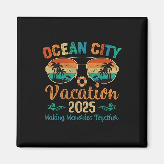 オーシャンシティビーチバケーション2025友達家族の夏 マグネット (正面)