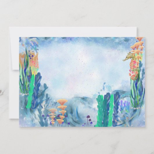 オーシャンシーアニマル男の赤ちゃんシャワー招待状 招待状 (裏面)