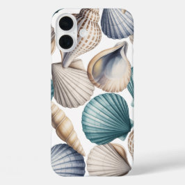 オーシャンシーシェルズウォーターカラービーチバイブフォンケース iPhone 16 PLUSケース