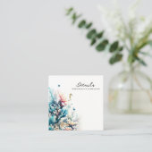 オーシャンスプラッシュコーラルウォーターカラーウェディングの詳細 スクエア名刺 (スタンド正面)