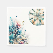 オーシャンスプラッシュシーコーラル水彩ウェディング