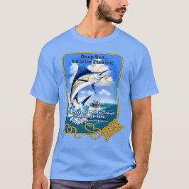 オーシャンスポーツフィッシングチャーター ボートビジネスをカスタマイズ Tシャツ