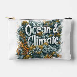 オーシャンズの日 – 海と気候文字とサンゴ アクセサリーポーチ