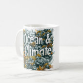オーシャンズの日 – 海と気候文字とサンゴ コーヒーマグカップ (正面左)