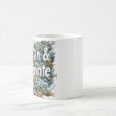 オーシャンズの日 – 海と気候文字とサンゴ コーヒーマグカップ (中央)