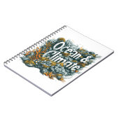 オーシャンズの日 – 海と気候文字とサンゴ ノートブック (左側)