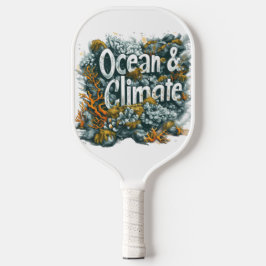 オーシャンズの日 – 海と気候文字とサンゴ ピックルボールラケット