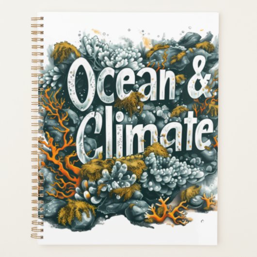 オーシャンズの日 – 海と気候文字とサンゴ プランナー手帳 (正面)