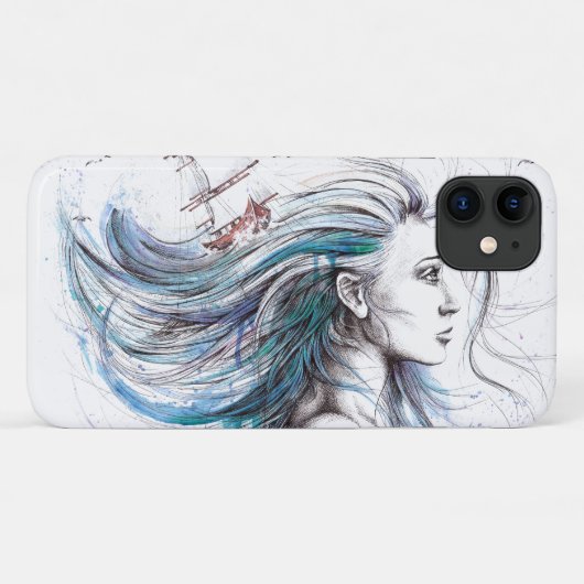 オーシャンズ航海のガール超リアルウォーターのカラーアート Case-Mate iPhoneケース (裏面(横))