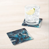 オーシャンズ・ドラゴンのアートワークから生まれる スクエアペーパーコースター (インサイチュ)