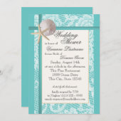 オーシャンテーマのウェディングシャワー 招待状 (正面/裏面)