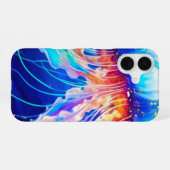 オーシャンドリーム: クラゲの至福 iPhone 16ケース (裏面横)