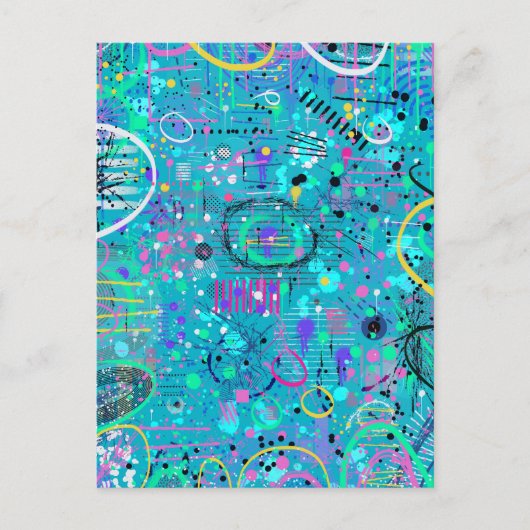 オーシャンバブル: マキシマリストアート ポストカード (正面)