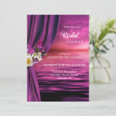 オーシャンパープルボーホーバタフライ ブライダルシャワー 招待状 (スタンド正面)