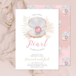 オーシャンパール シェル ピンク ガール ベビーシャワー 招待状
