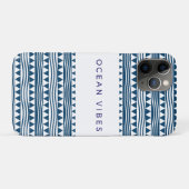 オーシャンビジュー幾何学柄 - ネイビーブルーの海岸 Case-Mate iPhoneケース (裏面(横))