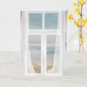 オーシャンビューの窓の考えること カード (黄色い花)