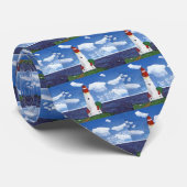 オーシャンビューの絵画の昼間の灯台 ネクタイ (ロール)