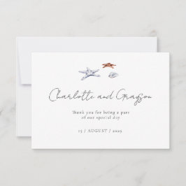 オーシャンビーチ ウォーターカラー コーストウェディング サンキュー サンキューカード