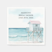 オーシャンビーチ コースタル ブライダルシャワー スタンダードカクテルナプキン (正面)