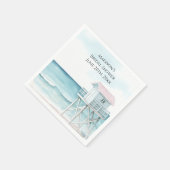 オーシャンビーチ コースタル ブライダルシャワー スタンダードカクテルナプキン (角)