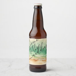 オーシャンビーチ サマー グリーン シー ウェディング ビールラベル