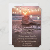 オーシャンビーチ、シーシェルライトのウェディングレセプション 招待状 (正面)