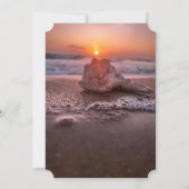 オーシャンビーチ、シーシェルライトのウェディングレセプション 招待状 (裏面)