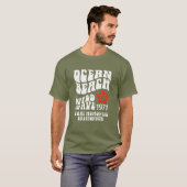 オーシャンビーチ・ワイルドウェーブ1971Tシャツ - レトロサーフスタイル Tシャツ (正面フル)