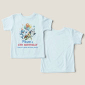 オーシャンフレンズの誕生日キッズTシャツ (デザイン正面&裏面)