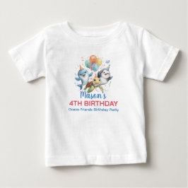オーシャンフレンズの誕生日Tシャツ ベビーTシャツ
