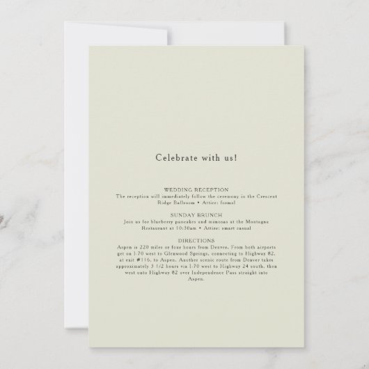 オーシャンフロントロマンス水の色ボホ結婚のインビタ 招待状 (裏面)