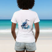 オーシャンブリーズ: 水彩カモメ トライブレンドTシャツ