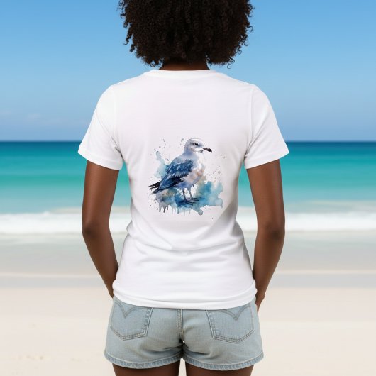 オーシャンブリーズ: 水彩カモメ トライブレンドTシャツ
