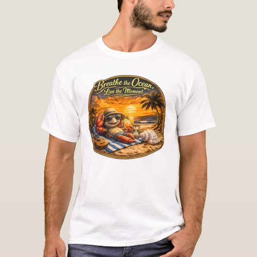オーシャンブリーズ – 瞬間を生きる Tシャツ (正面)