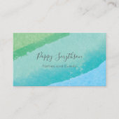 オーシャンブルーおよび緑のモダンの水彩画 名刺 (正面)