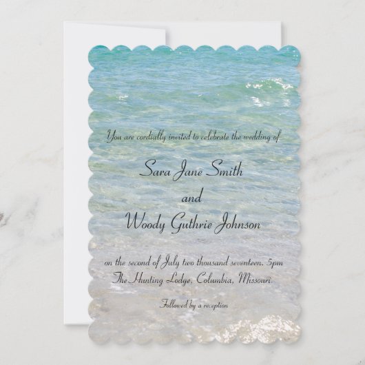 オーシャンブルーのウェディング招待状 招待状 (正面)