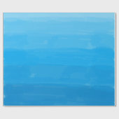 オーシャンブルーのグラデーションな包装紙 ラッピングペーパー (フラット)