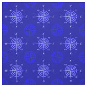 オーシャンブルーのコンパス面図 ファブリック (見本)