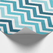 オーシャンブルーのシェブロンのグラデーションな包装紙 ラッピングペーパー (角)