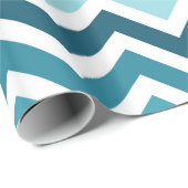 オーシャンブルーのシェブロンのグラデーションな包装紙 ラッピングペーパー (ロールコーナー)