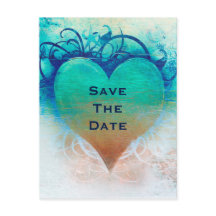 オーシャンブルーのハート グランジ ビーチ トロピカル