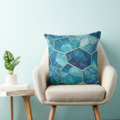 オーシャンブルーのモザイクパターン - 不規則な多角形 クッション (椅子)